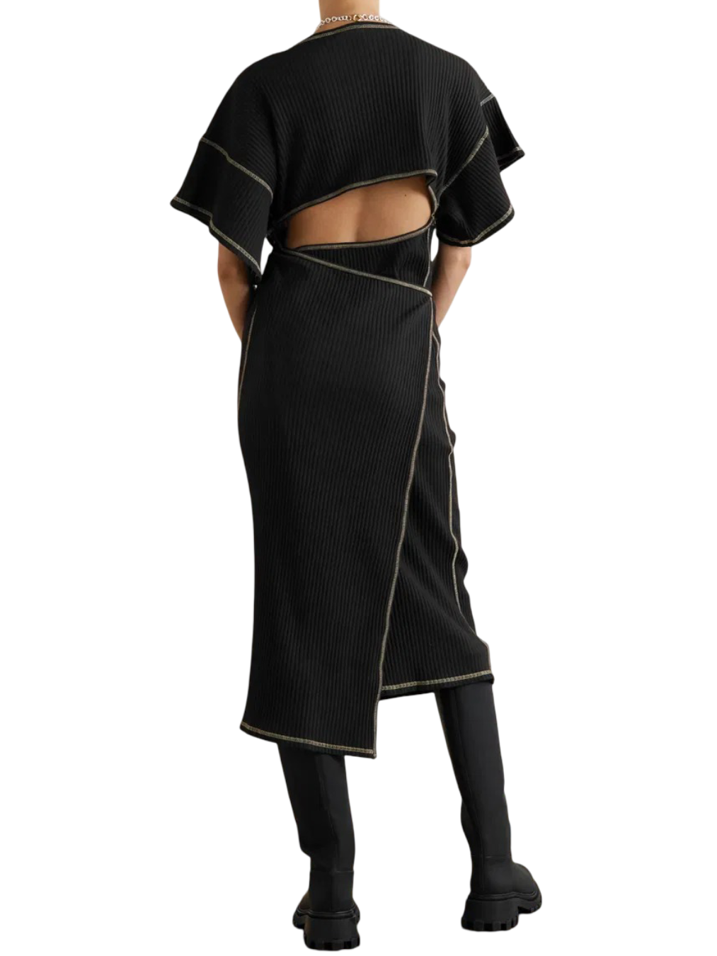 Size S | Baserange Organic Cotton Claire Two-Toned Wrap Dress