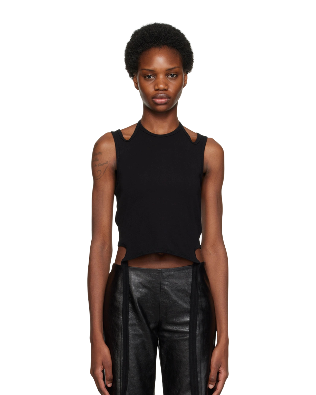 Size L | Dion Lee Black Halter Tie Tank Top