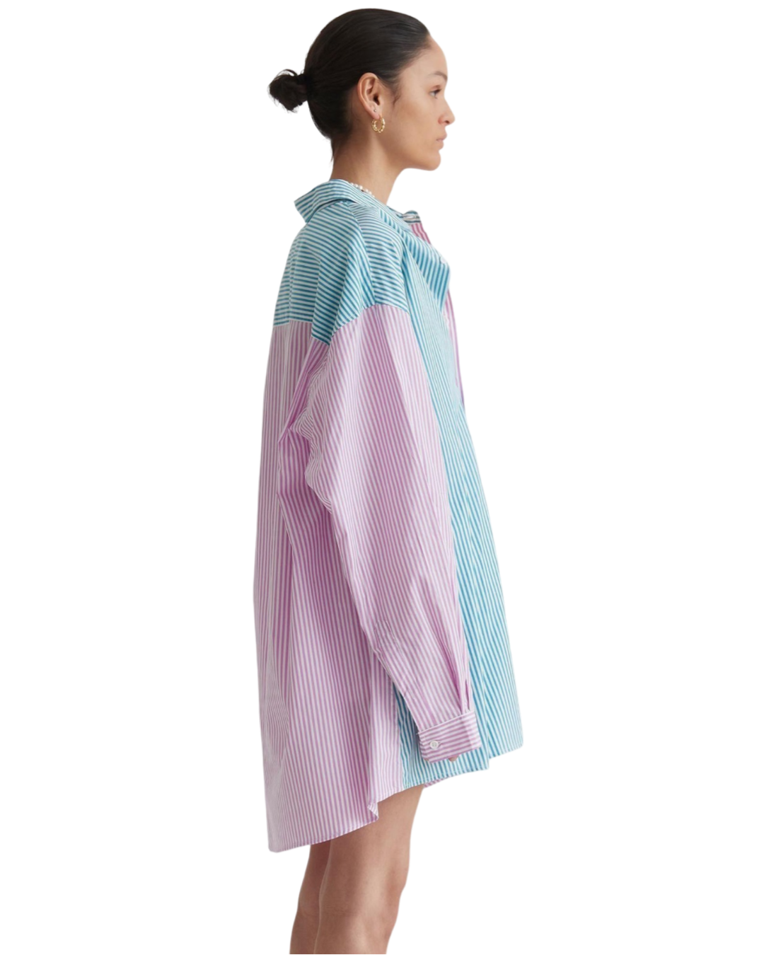 One Size | Blanca Pink and Teal Stripe Benny Shirt