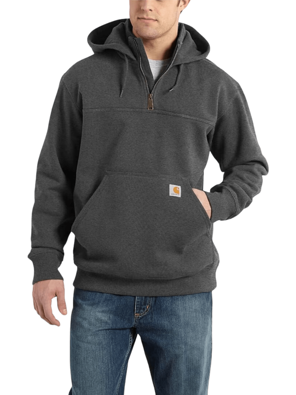 Size S | Carhartt Grey Rain Defender Paxton Heavyweight Hooded Sweatshirt