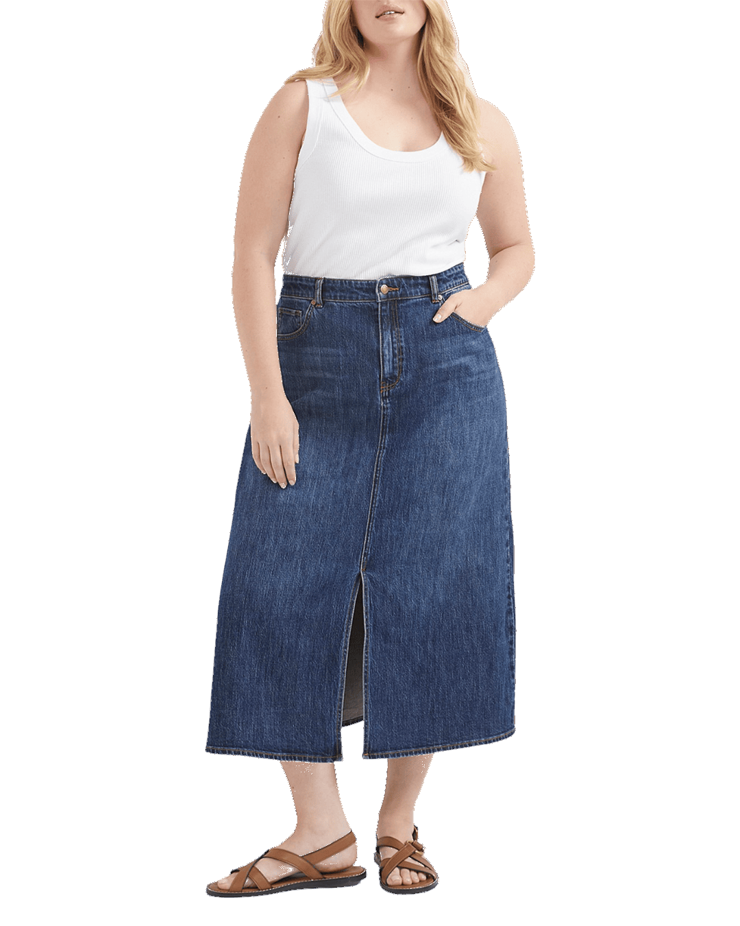 Size 22 (4XL) | Commonry Denim Midi Skirt