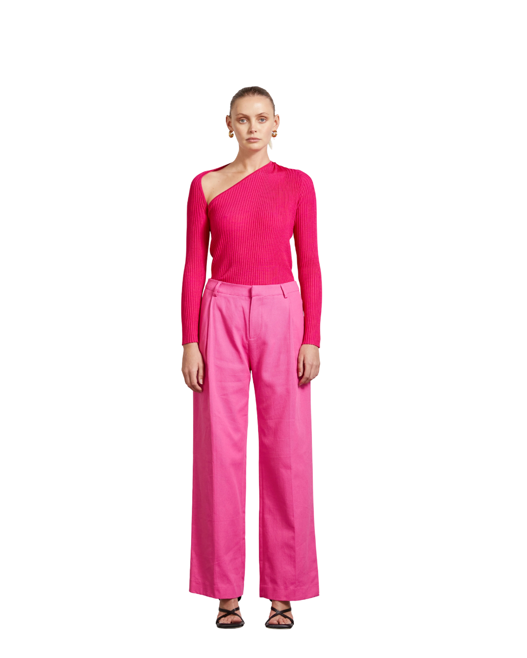 Size L | Wynn Hamlyn Pink Keyhole Knit Long Sleeve Top