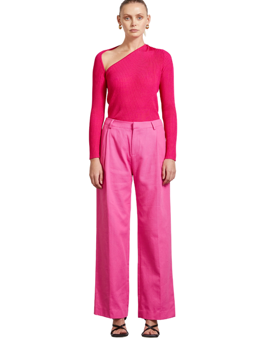 Size L | Wynn Hamlyn Pink Keyhole Knit Long Sleeve Top
