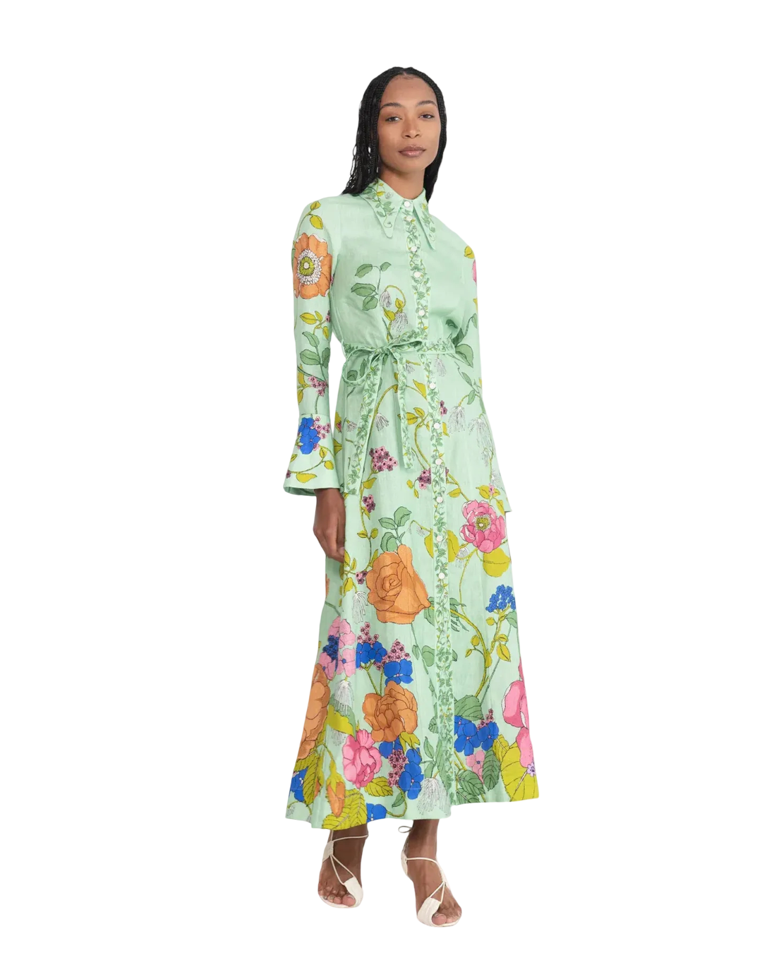 Size 12 | Alémais Floral Maxi Shirt Dress