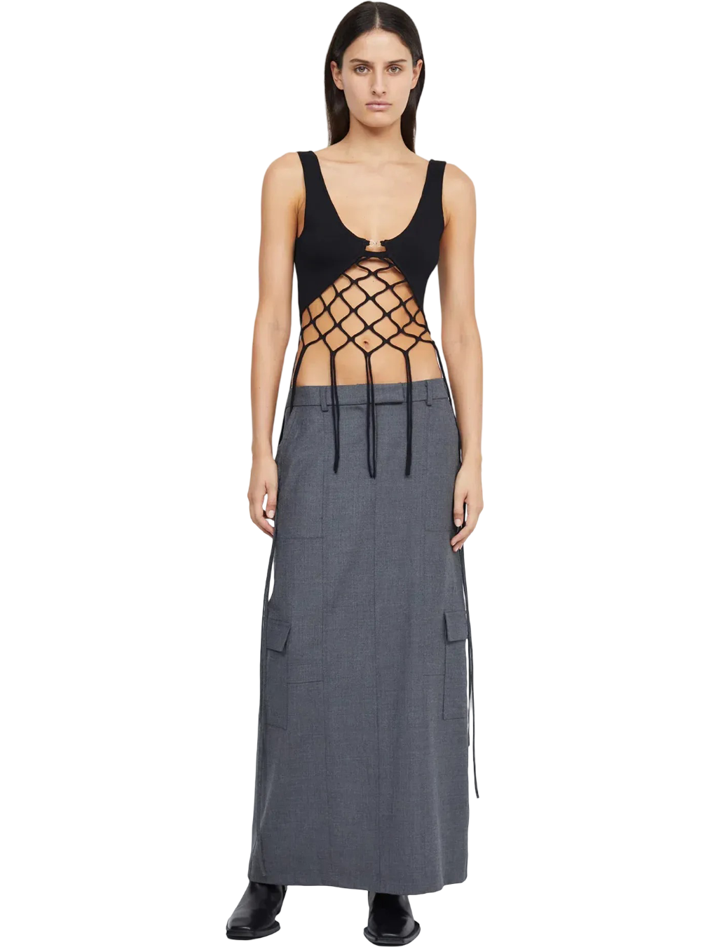 Size 6 | Bec + Bridge Grey Cargo Maxi Skirt