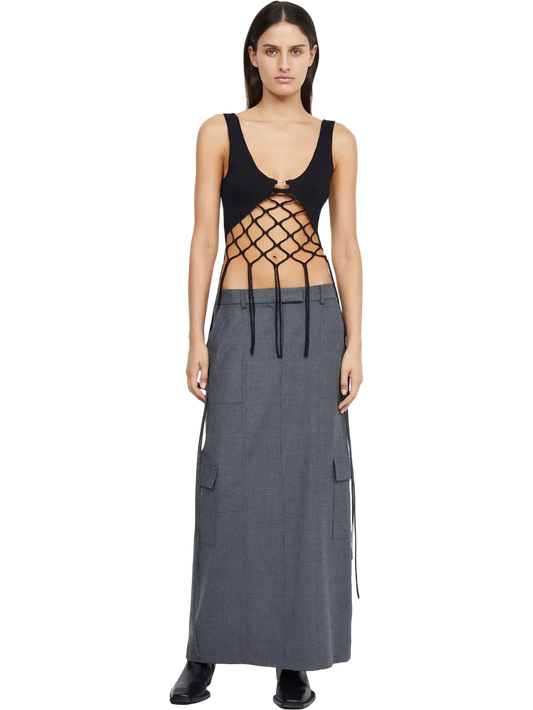 Size 6 | Bec + Bridge Grey Cargo Maxi Skirt