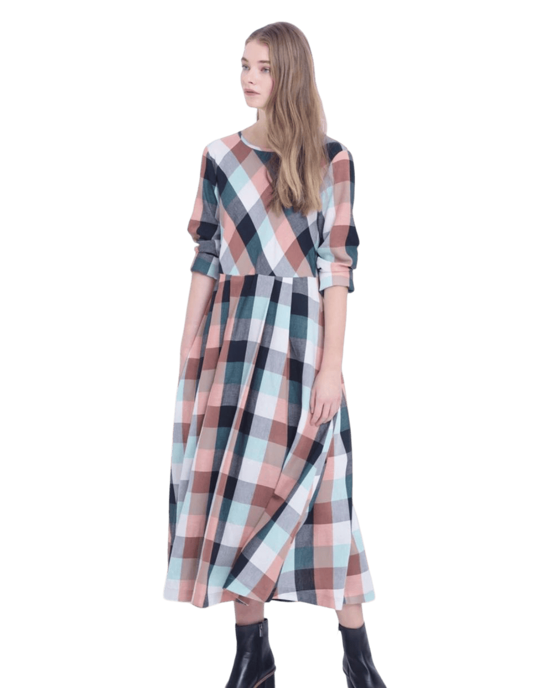 Size 8 | Elk Check Midi Dress
