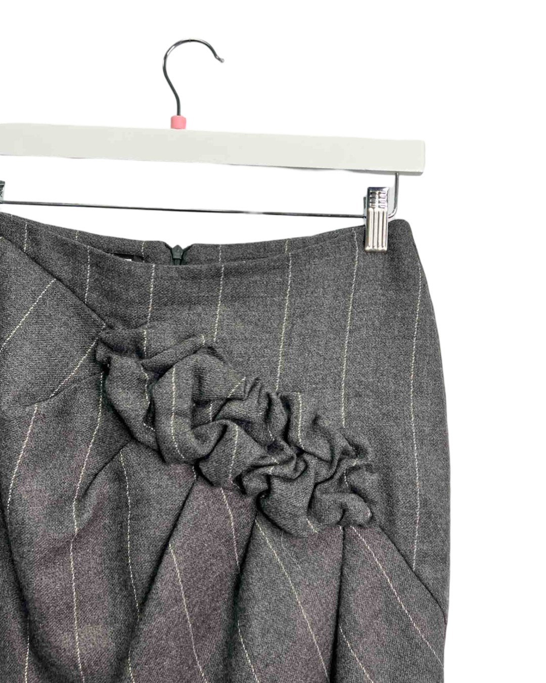 Size 42 (10) - Emporio Armani Grey Wool Above Knee Skirt