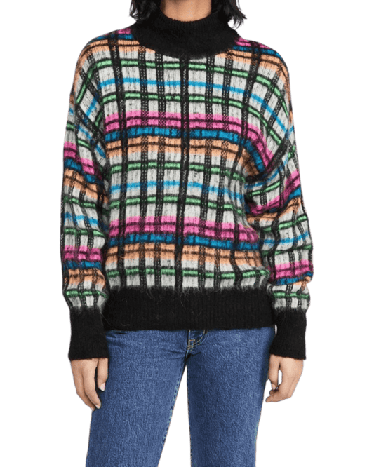 Size XS | Essentiel Antwerp Brushed Mohair Tartan Jumper