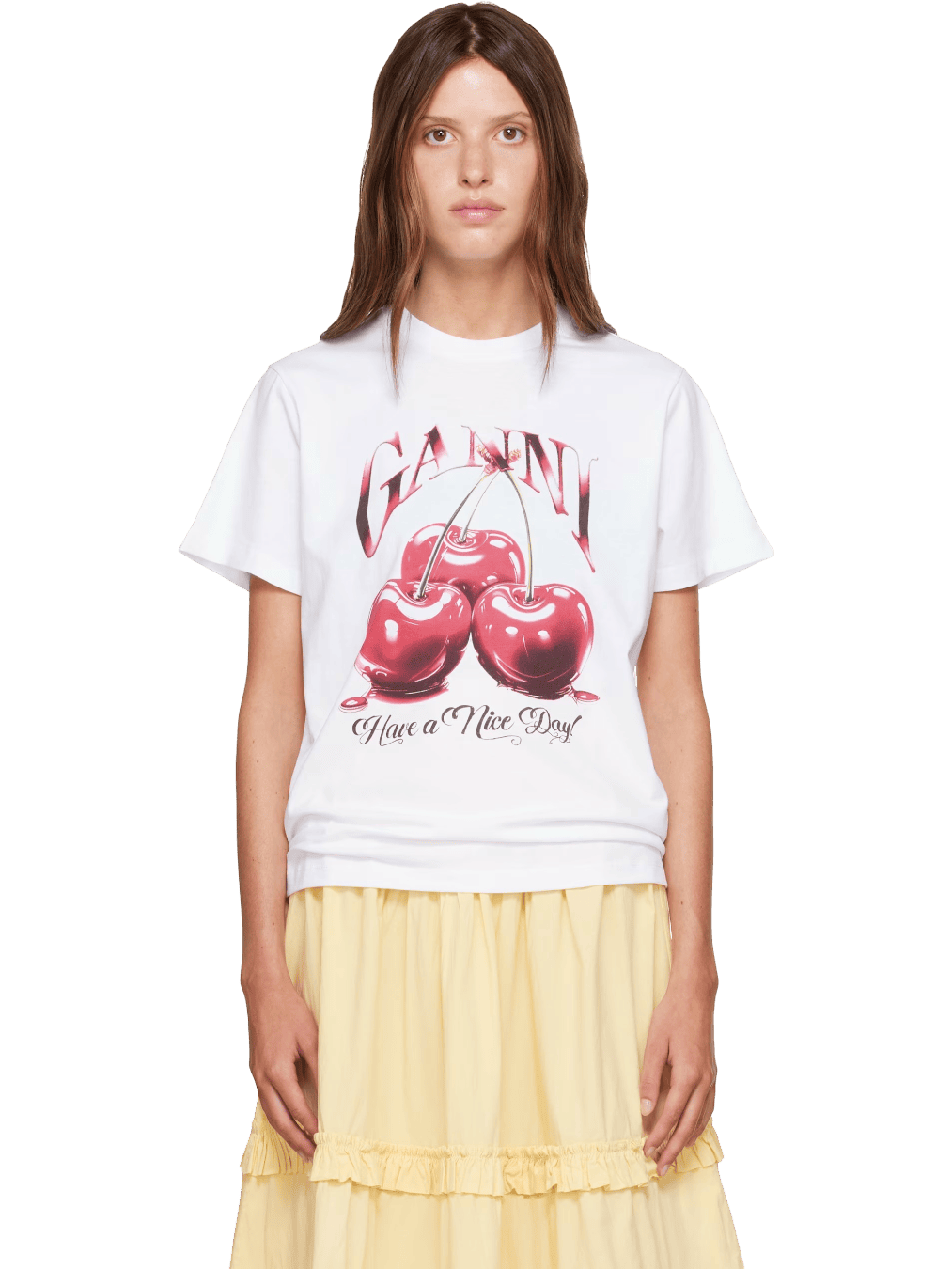 Size S | Ganni Basic Jersey Cherry Relaxed T-Shirt