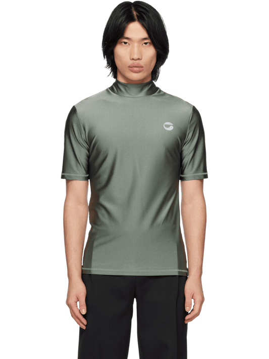 Size XS | Coperni Metallic Sage Fitted Turtle Neck Top