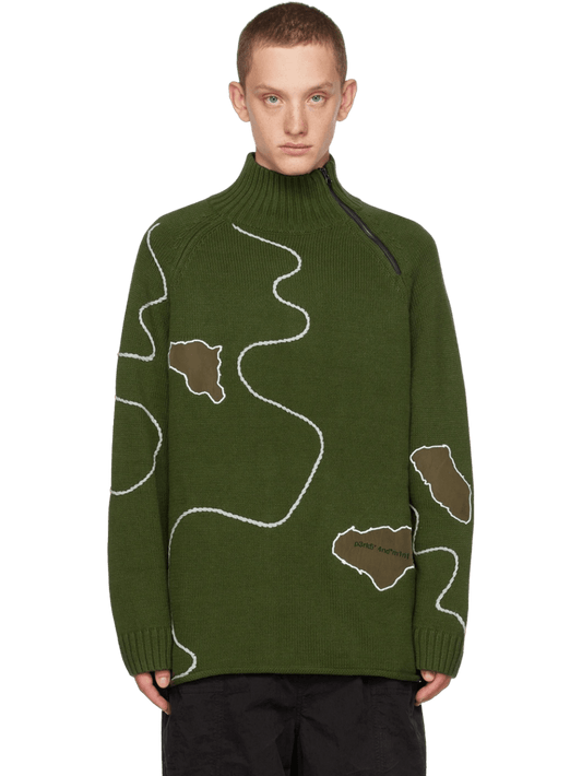 Size L | PAM Green Relief Turtleneck Jumper