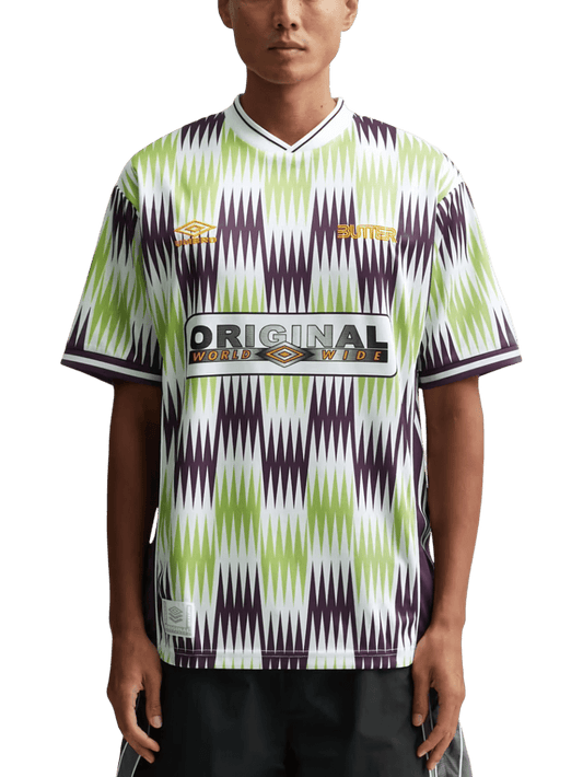 Size M | Butter x Umbro Optical Short-Sleeve Jersey Top