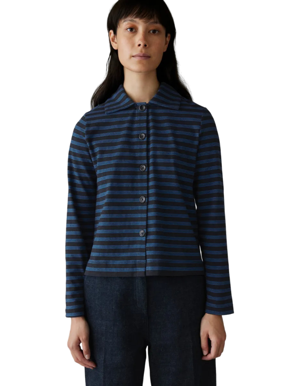 Size XXS |  TOAST Striped Organic Cotton Jersey Shirt