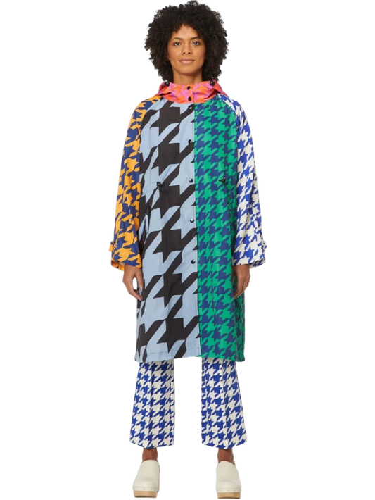 Size 14 | Gorman Panelled Houndstooth Rain Coat