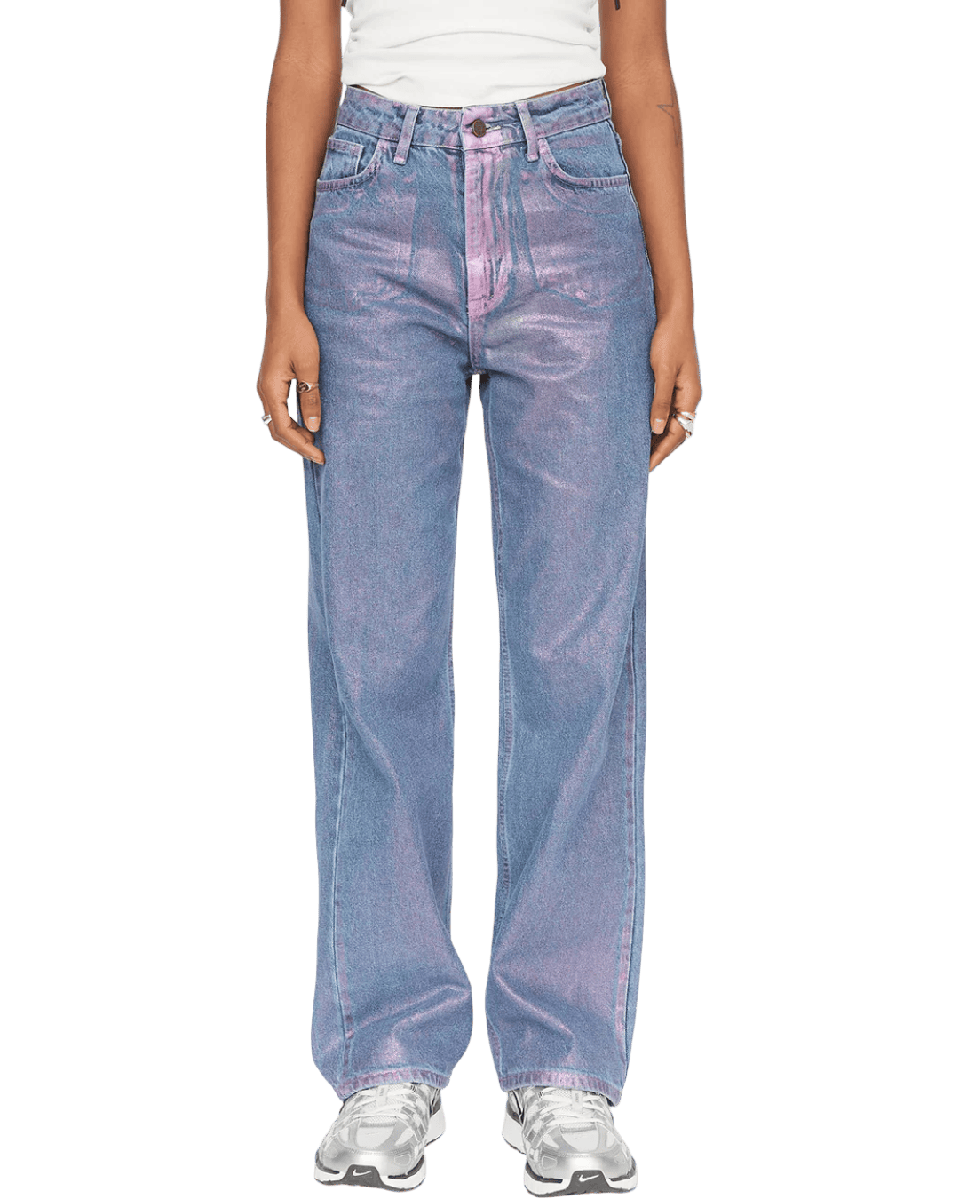Jeans 40 (18) | Lazy Oaf Paint It Pink Distressed Glitter Jeans
