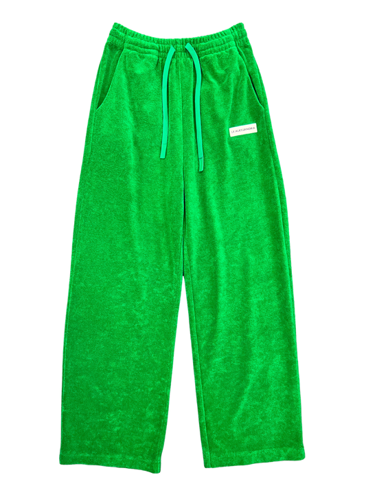 Size XS - Le Alessandra Green Terry Towelling Tracksuit Pants