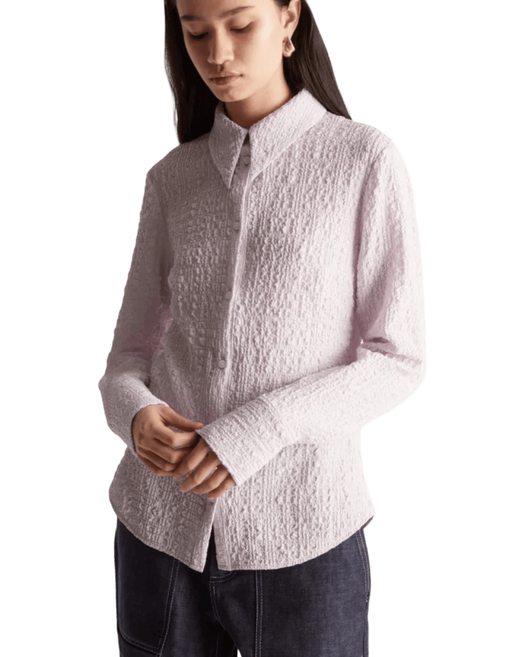 Size 2 (M) | Lee Mathews Violet Crinkle Shirt