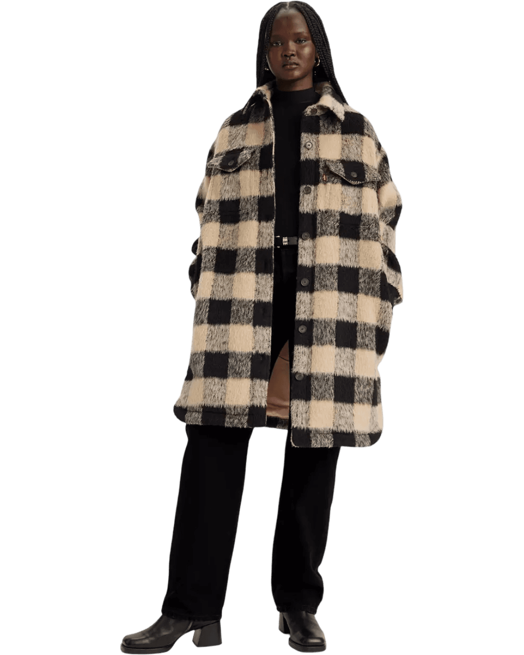 Size M | Levi's Wool Blend Check Coat