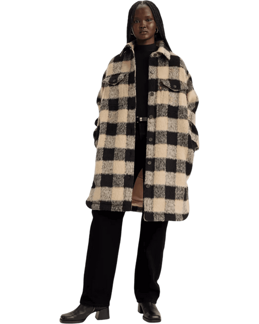 Size M | Levi's Wool Blend Check Coat
