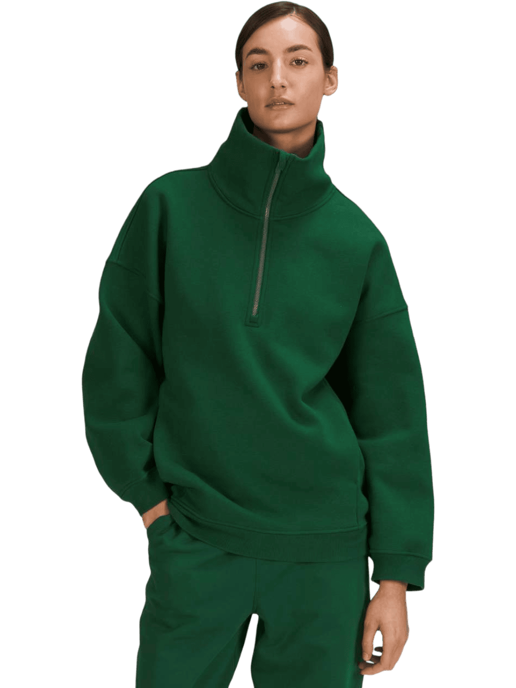 Size XS/S | Lululemon Green Thick Fleece Half-Zip Pullover
