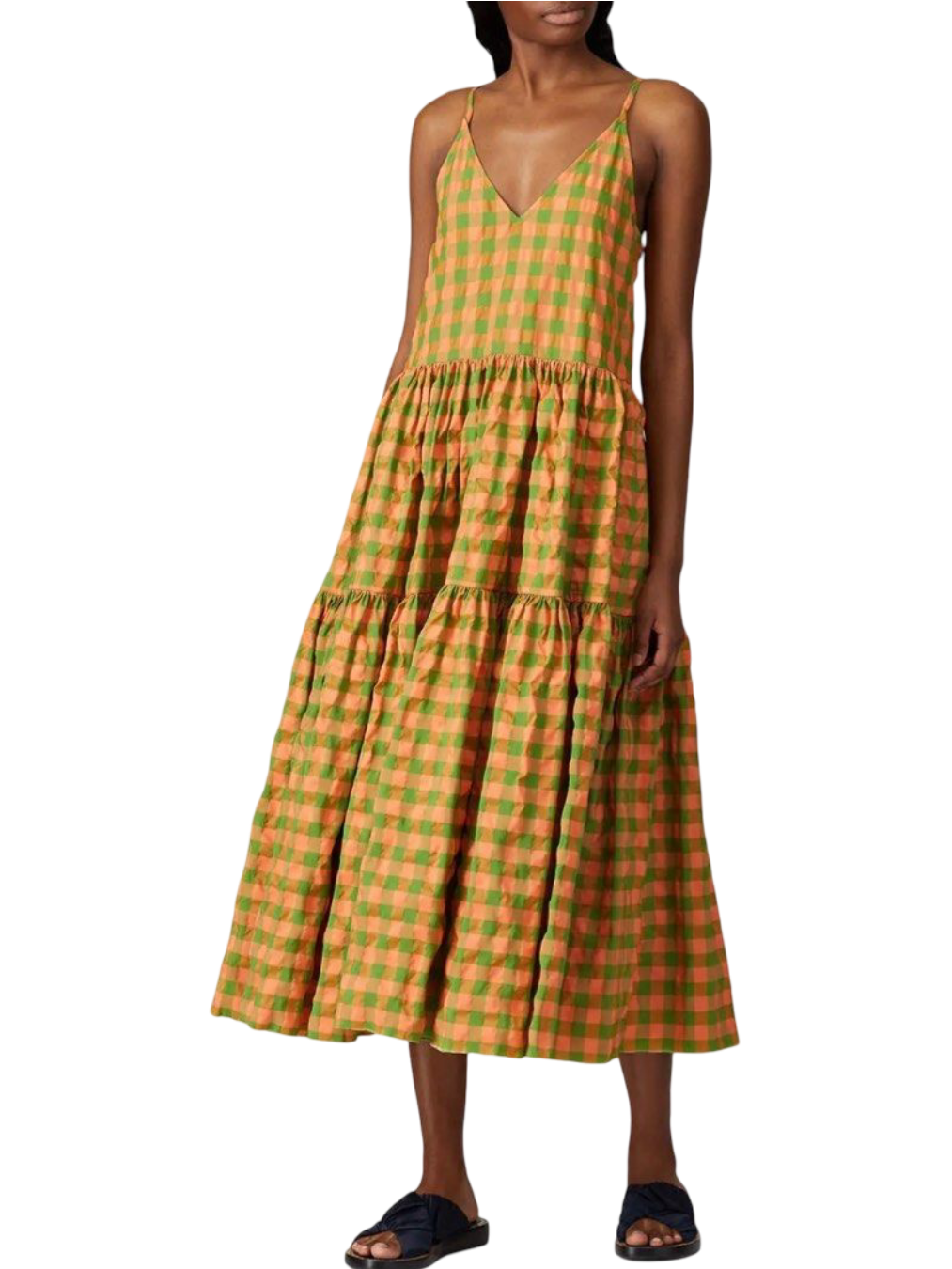 Size L | Marques Almeida Gathered Panel Gingham Dress