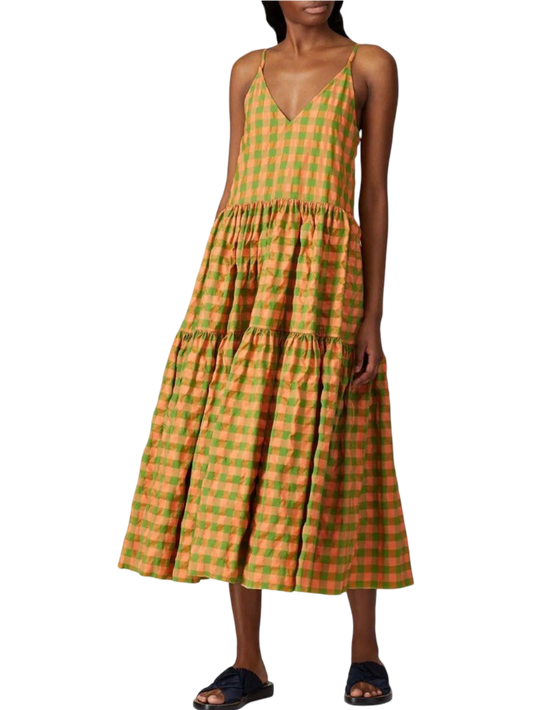 Size L | Marques Almeida Gathered Panel Gingham Dress