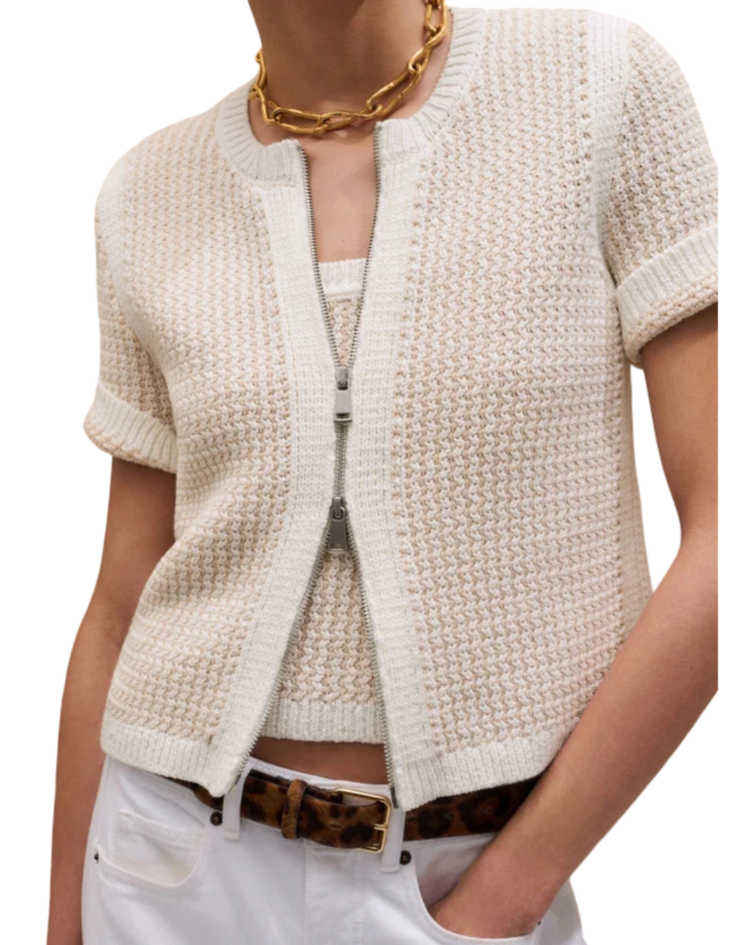 Size S/M | Vic and Bert White Knit Top