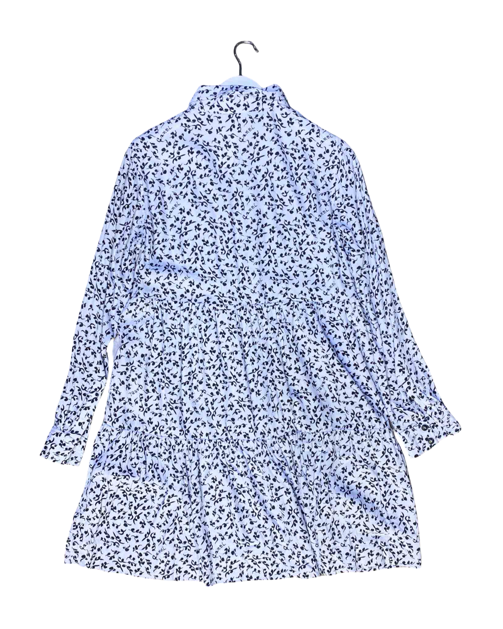 Size 40 (L) | Ganni Leaf Print Crepe Shirt Dress