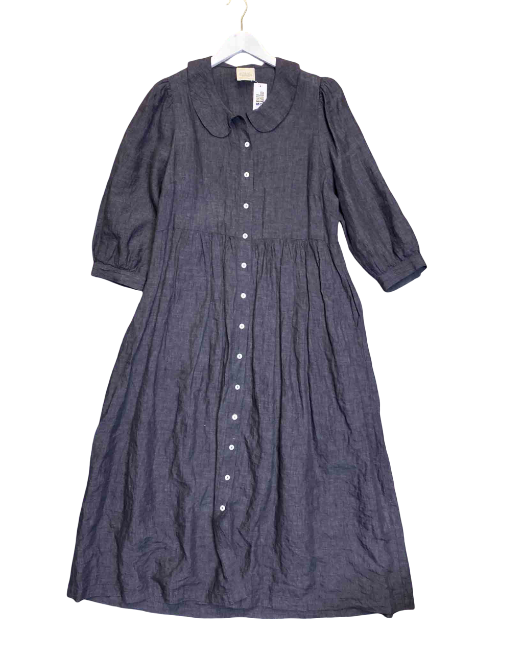 Size XS/S | Manteau Noir Linen Midi Dress