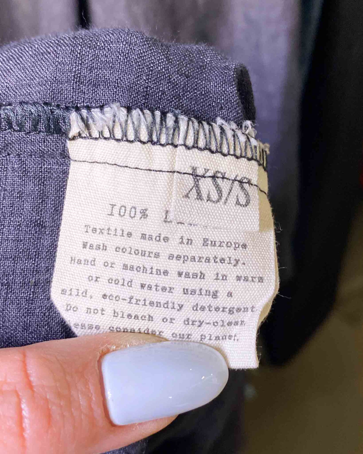 Size XS/S | Manteau Noir Linen Midi Dress