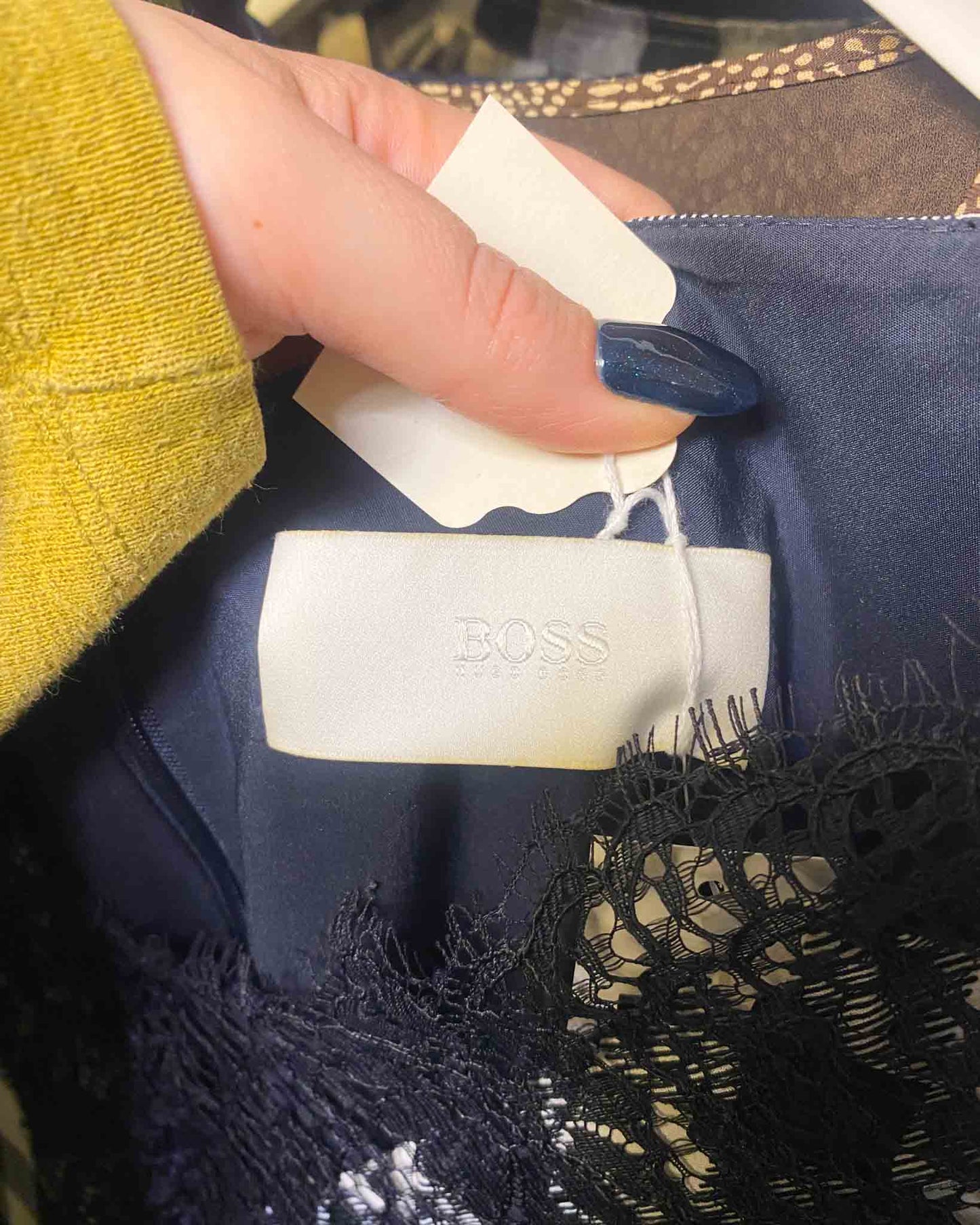 Size 38 (8) | Hugo Boss Lace Check Midi Dress