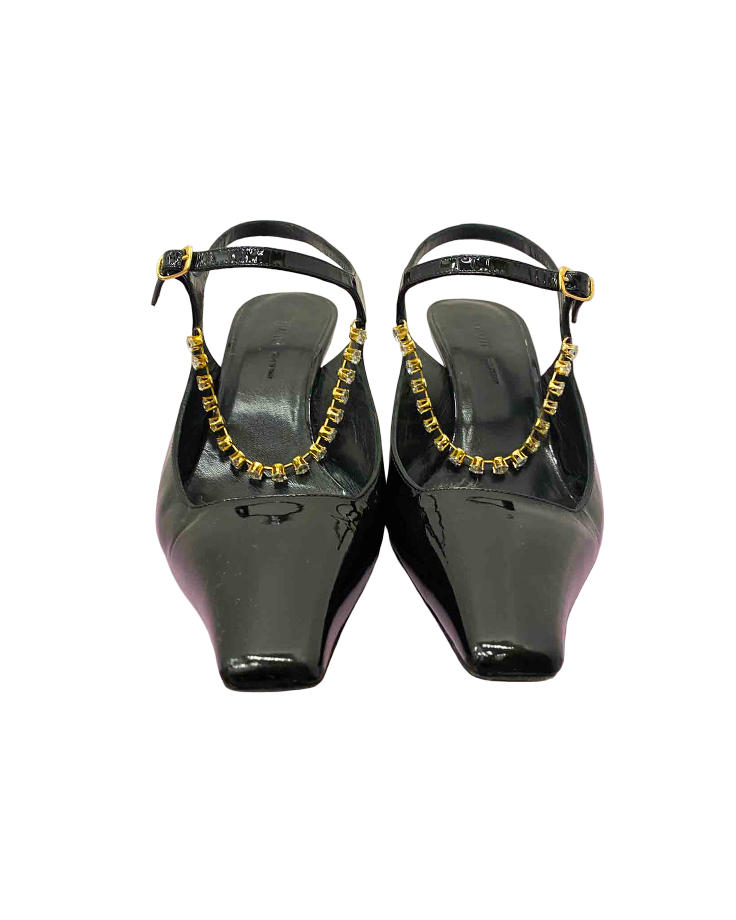 Size 38.5 | Khaite Patent Heeled Mules