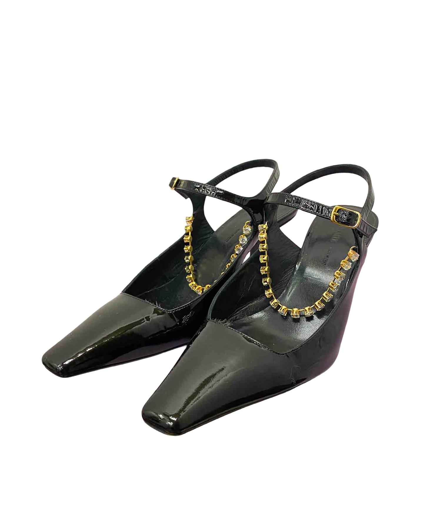 Size 38.5 | Khaite Patent Heeled Mules