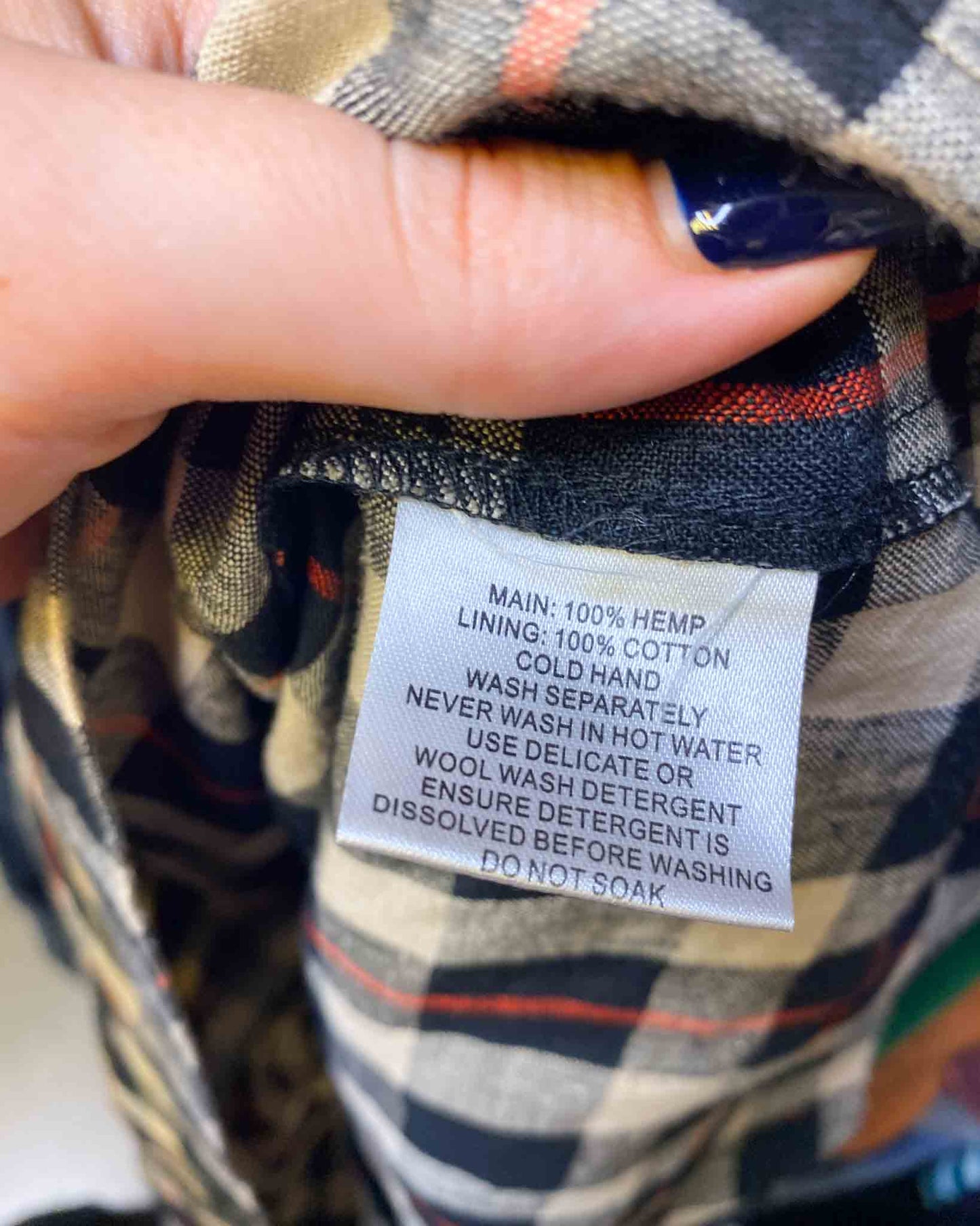 Size L | Alpha60 Strappy Plaid Linen Dress