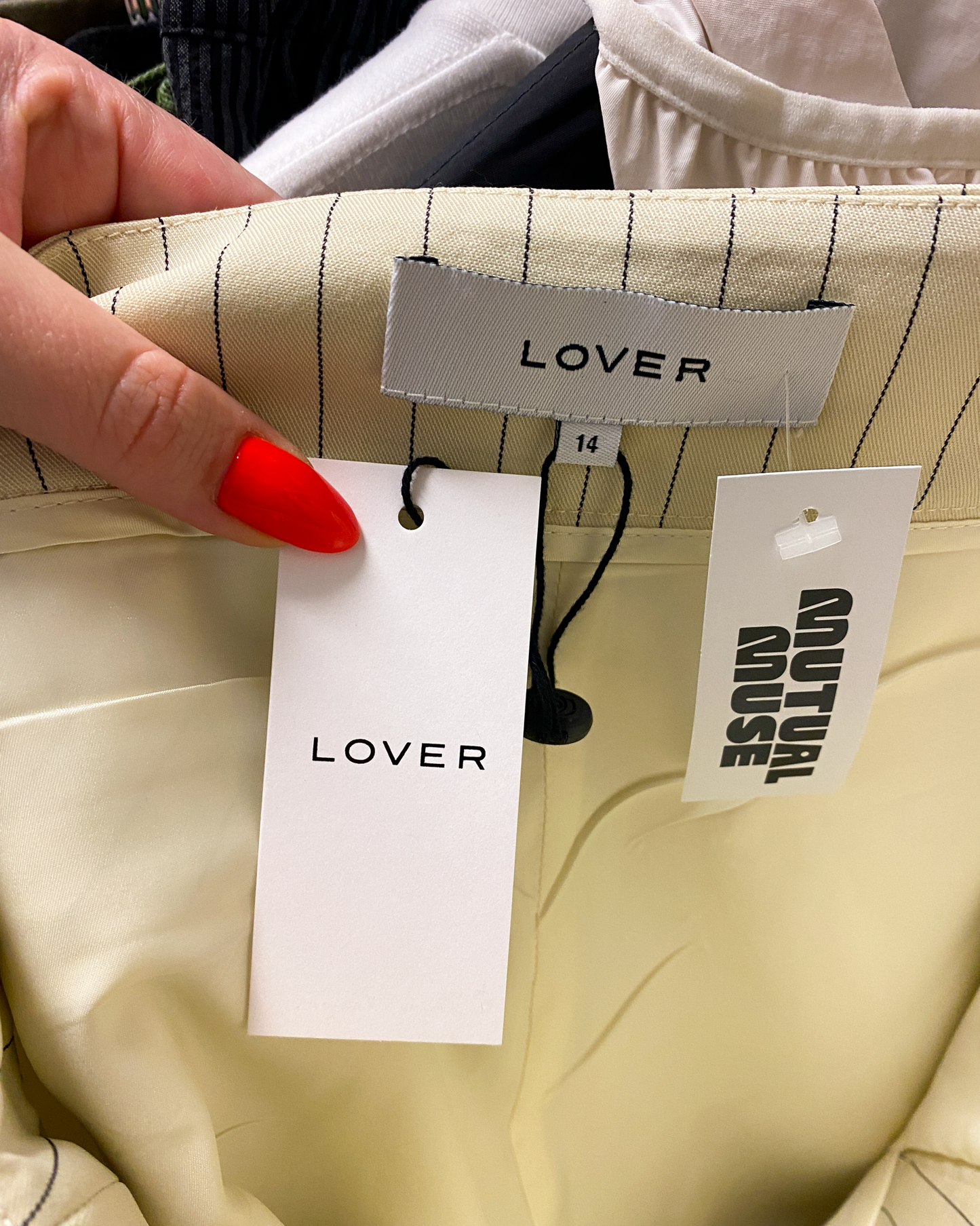 Size 14 | Lover Pinstripe Mini Skirt
