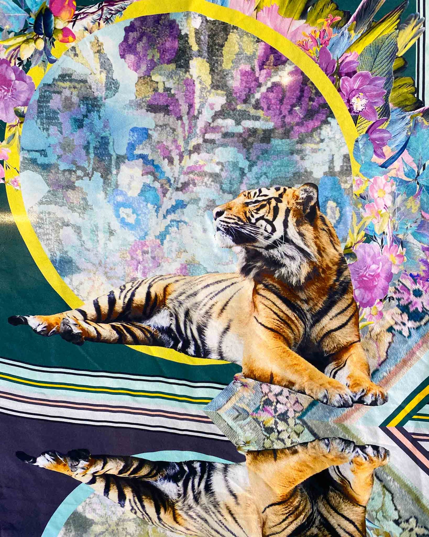 Camilla Tiger Silk Scarf With Tags