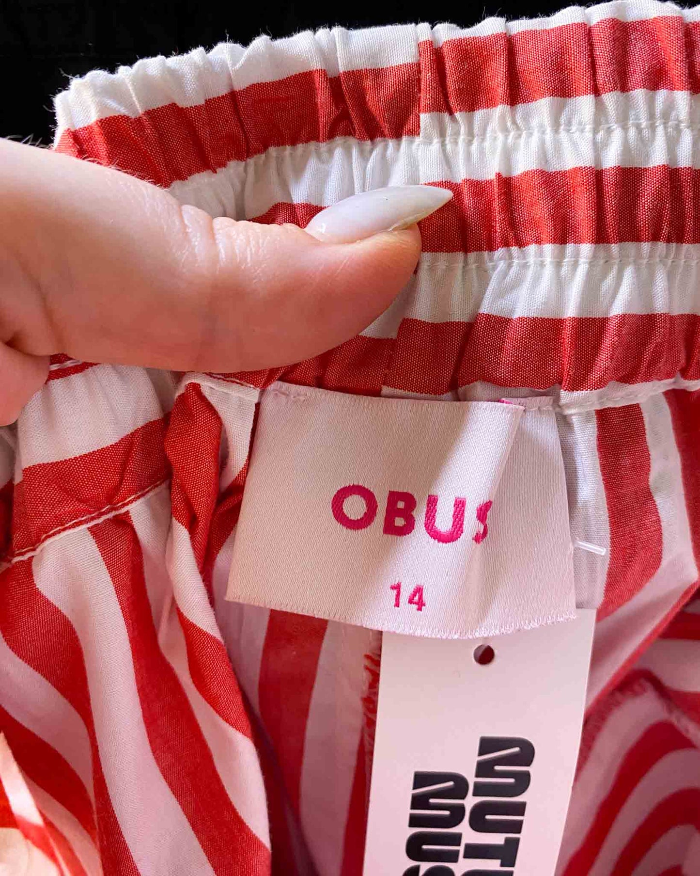 Size 14 | Obus Striped Cotton Shorts