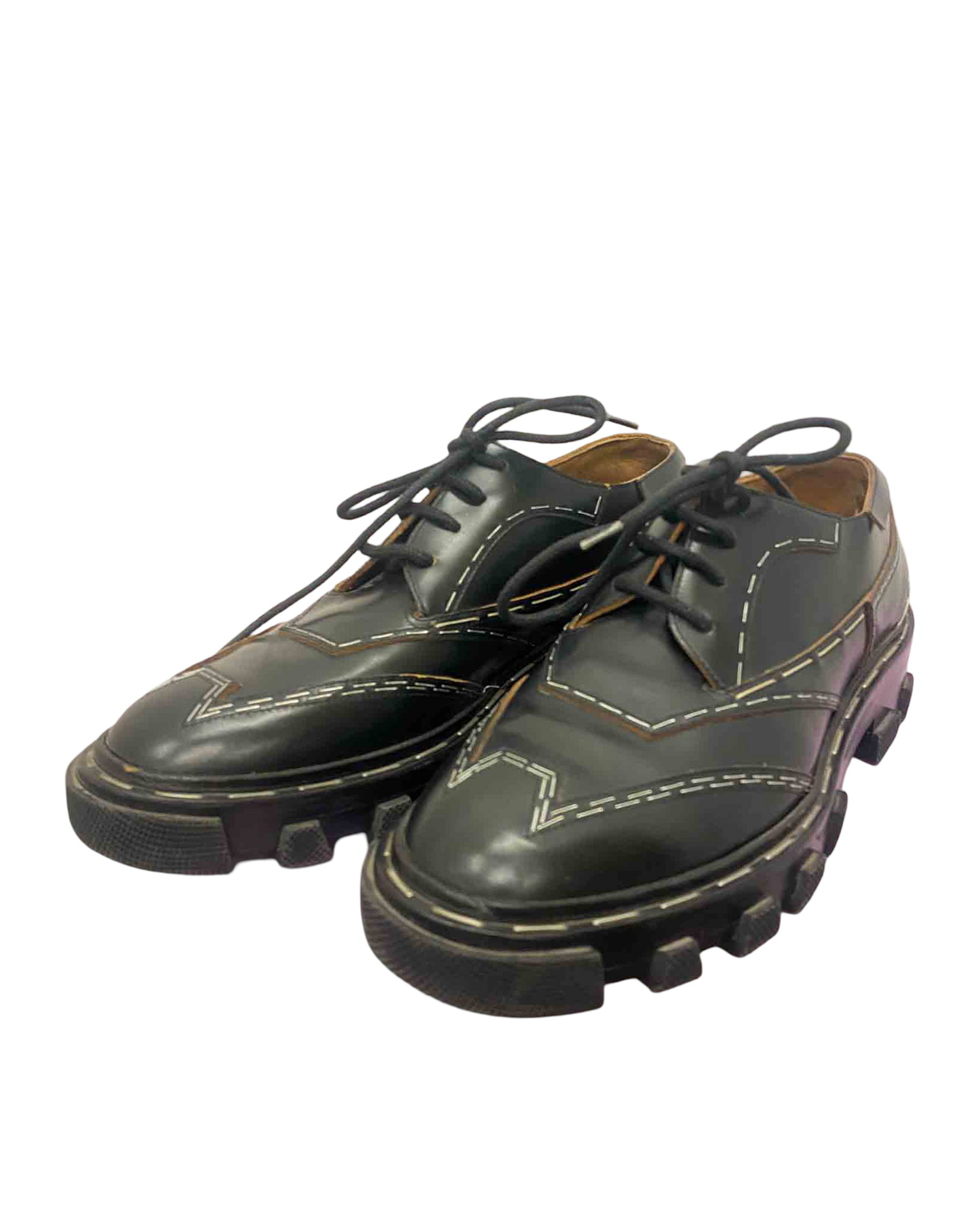 Size 38 | Balenciaga Topstitch Leather Derby Shoes