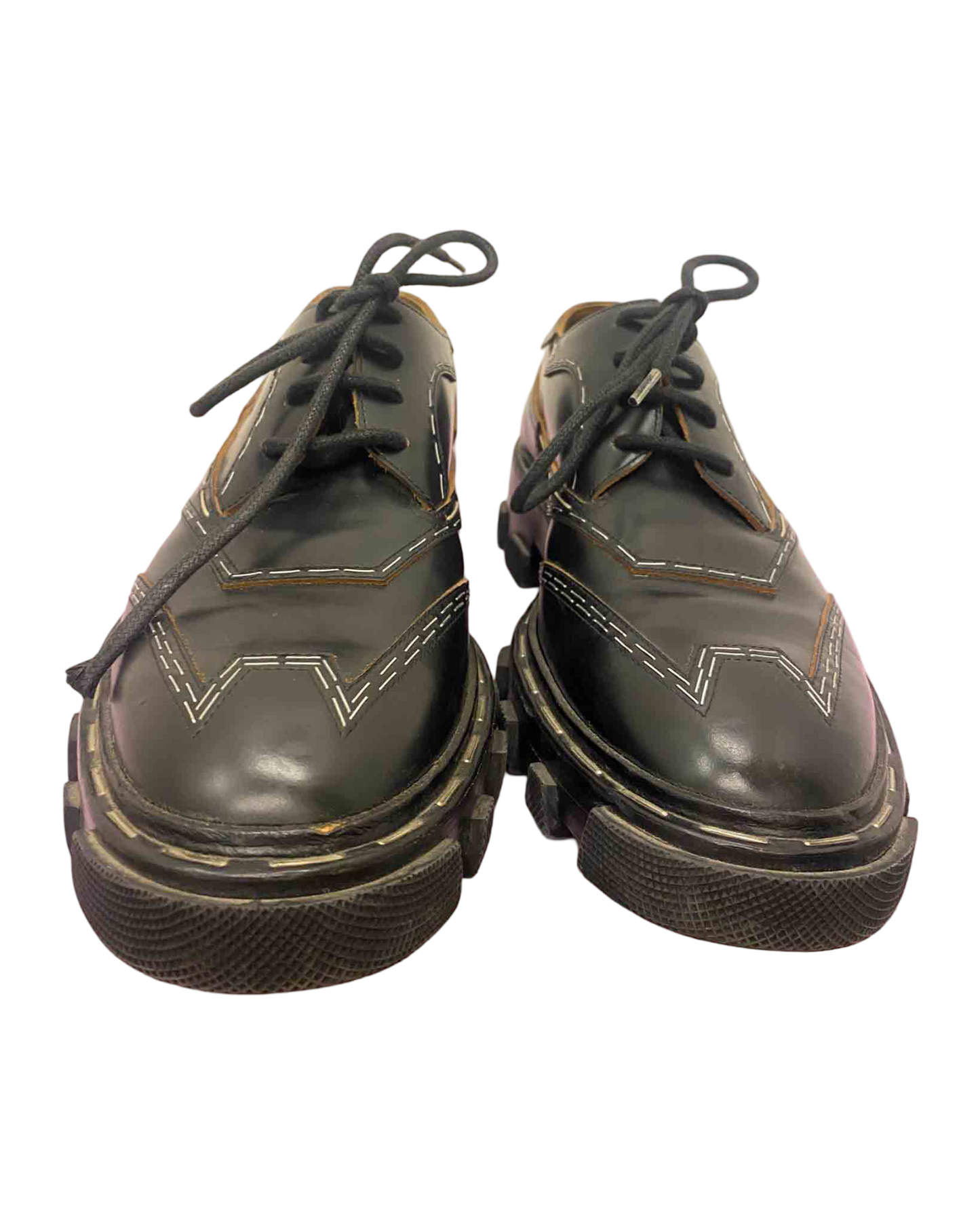 Size 38 | Balenciaga Topstitch Leather Derby Shoes
