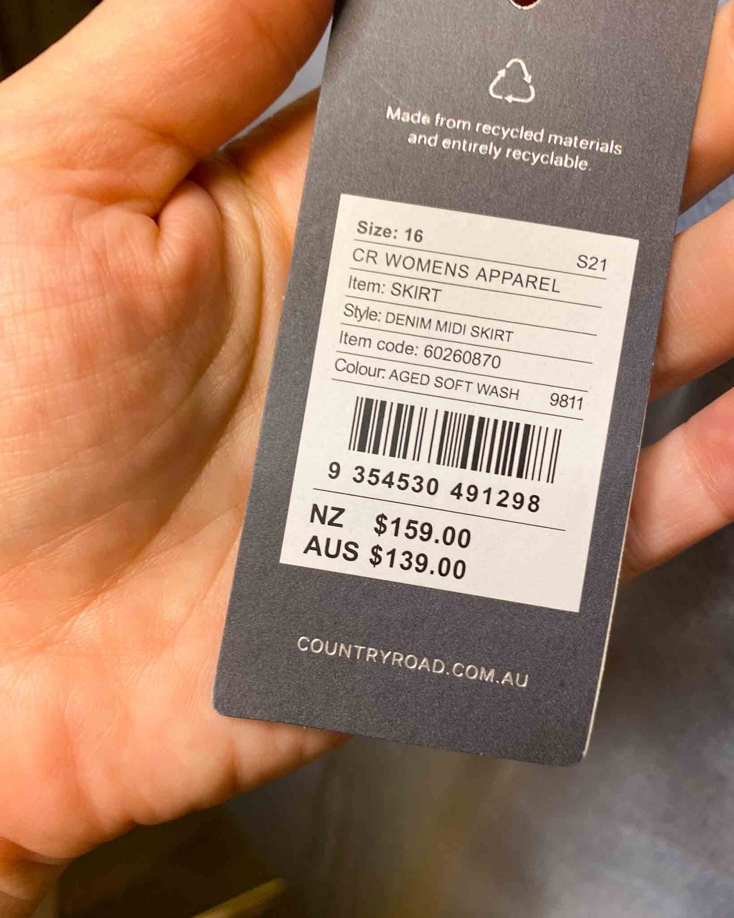 Size 16 | Country Road Denim Maxi Skirt With Tags