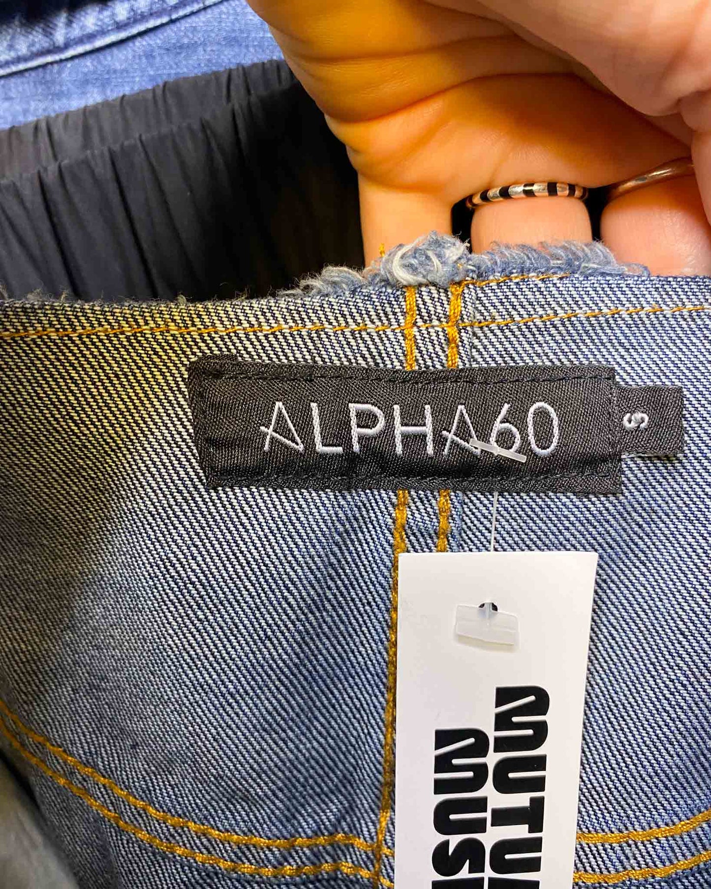 Size S | Alpha60 Frayed Denim Maxi Skirt