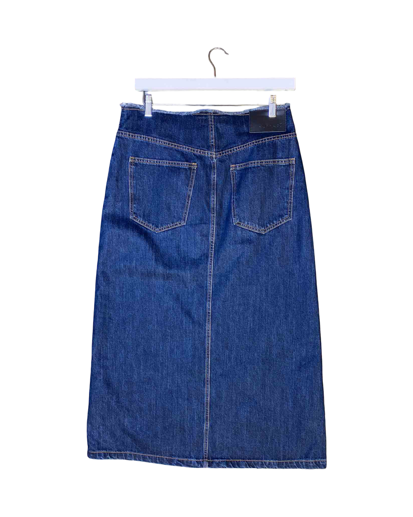 Size S | Alpha60 Frayed Denim Maxi Skirt