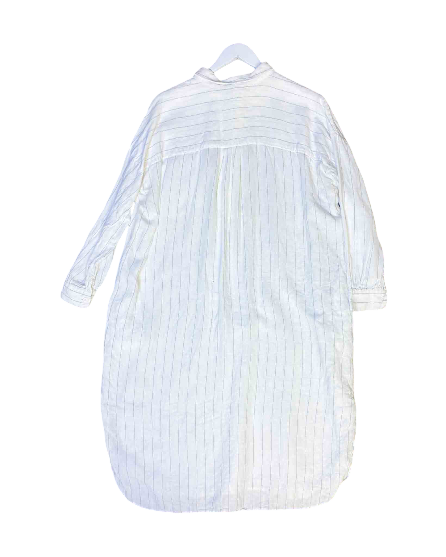 One Size | Wellington Factory Pinstripe Linen Shirt Dress