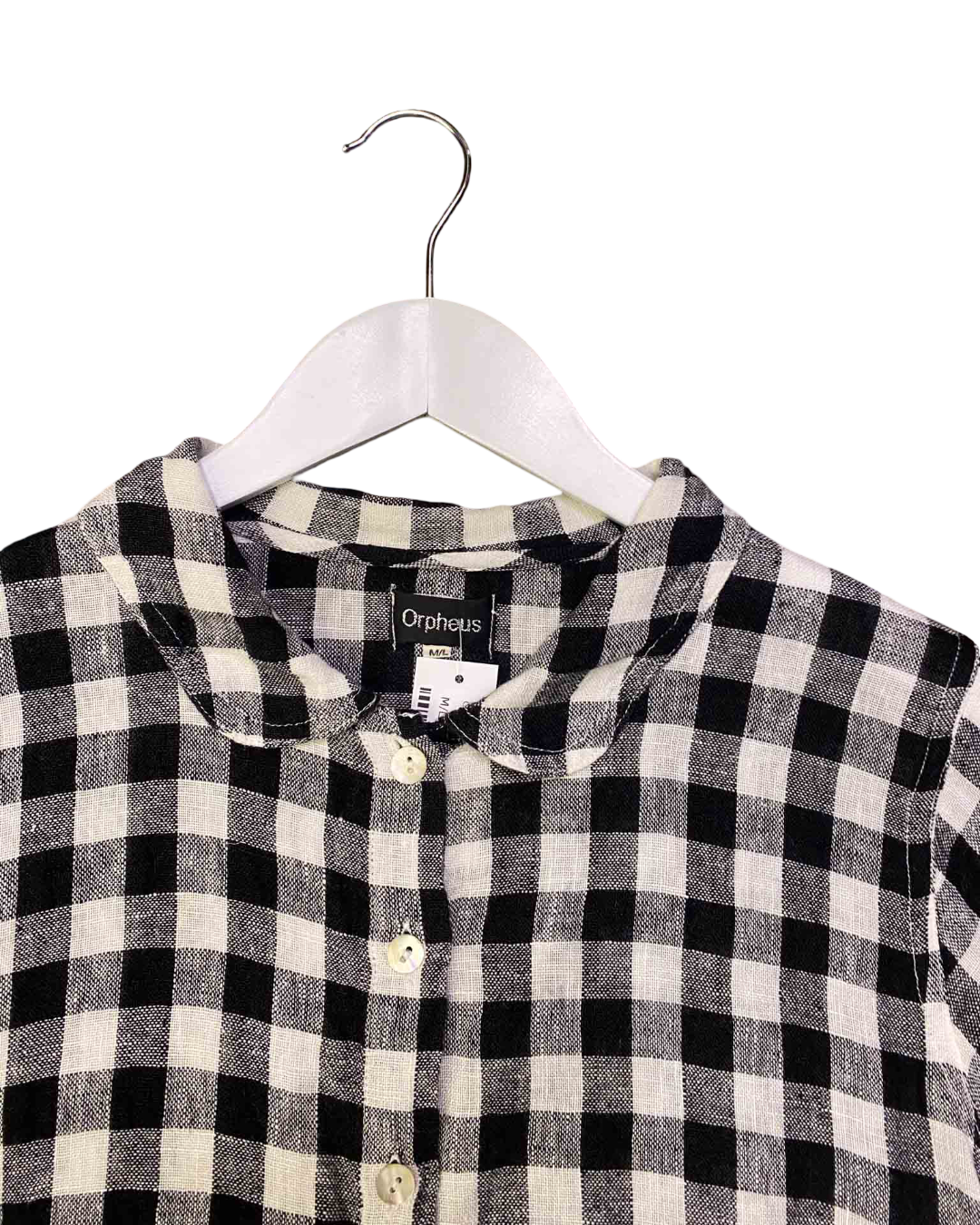 Size M/L | Orpheus Black and White Gingham Linen Dress