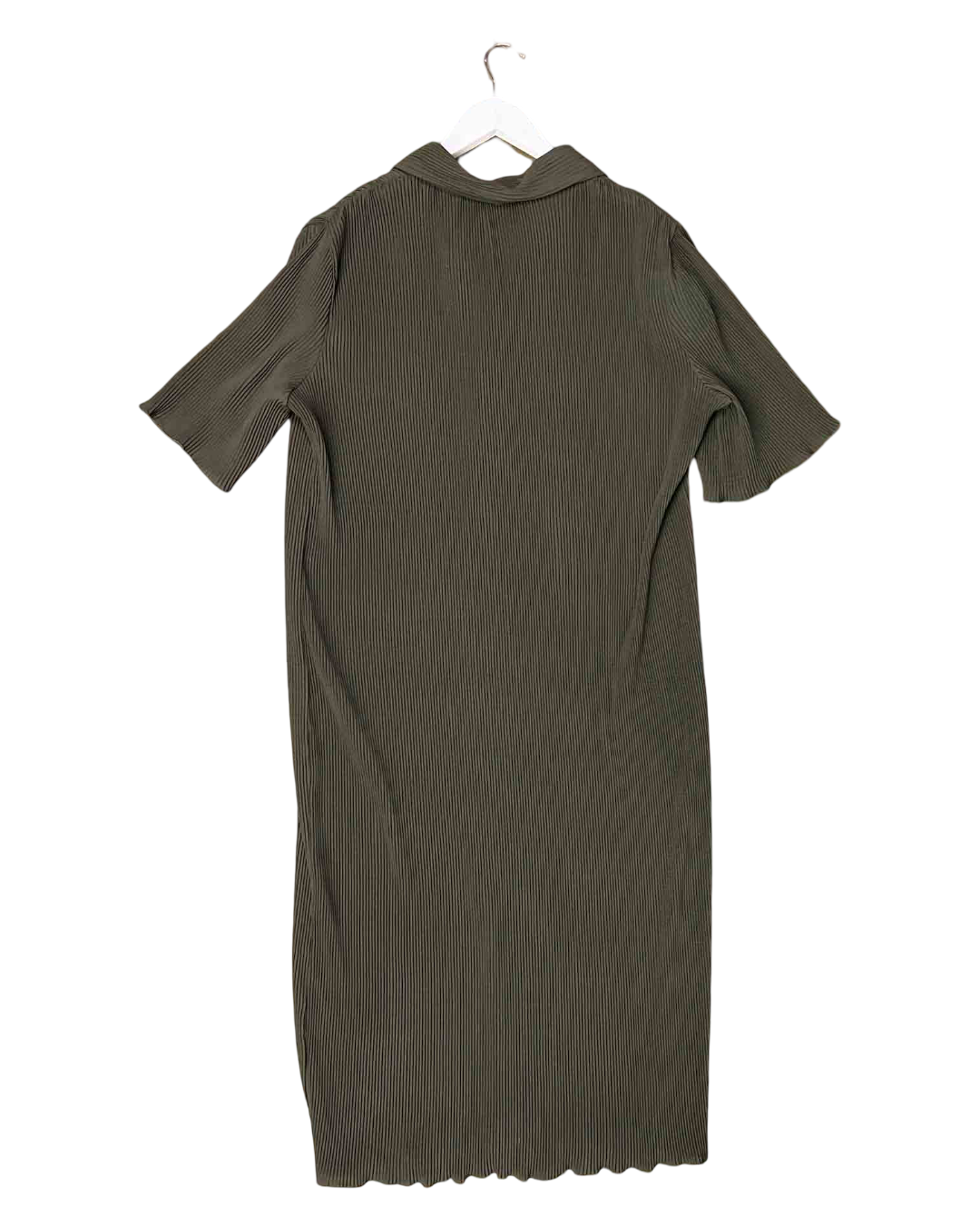 Size L | Blanca Forest Green Pleated Polo Midi Dress
