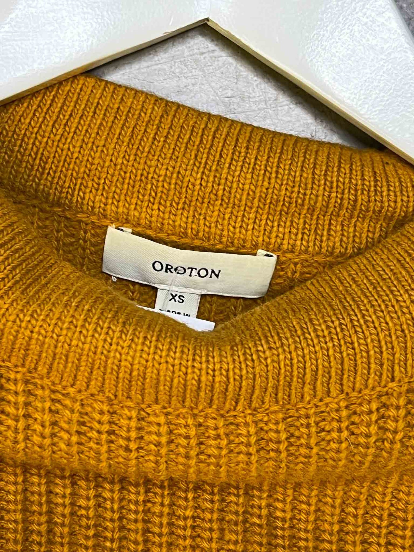 Size XS | Oroton Mustard Wool Cropped Jumper