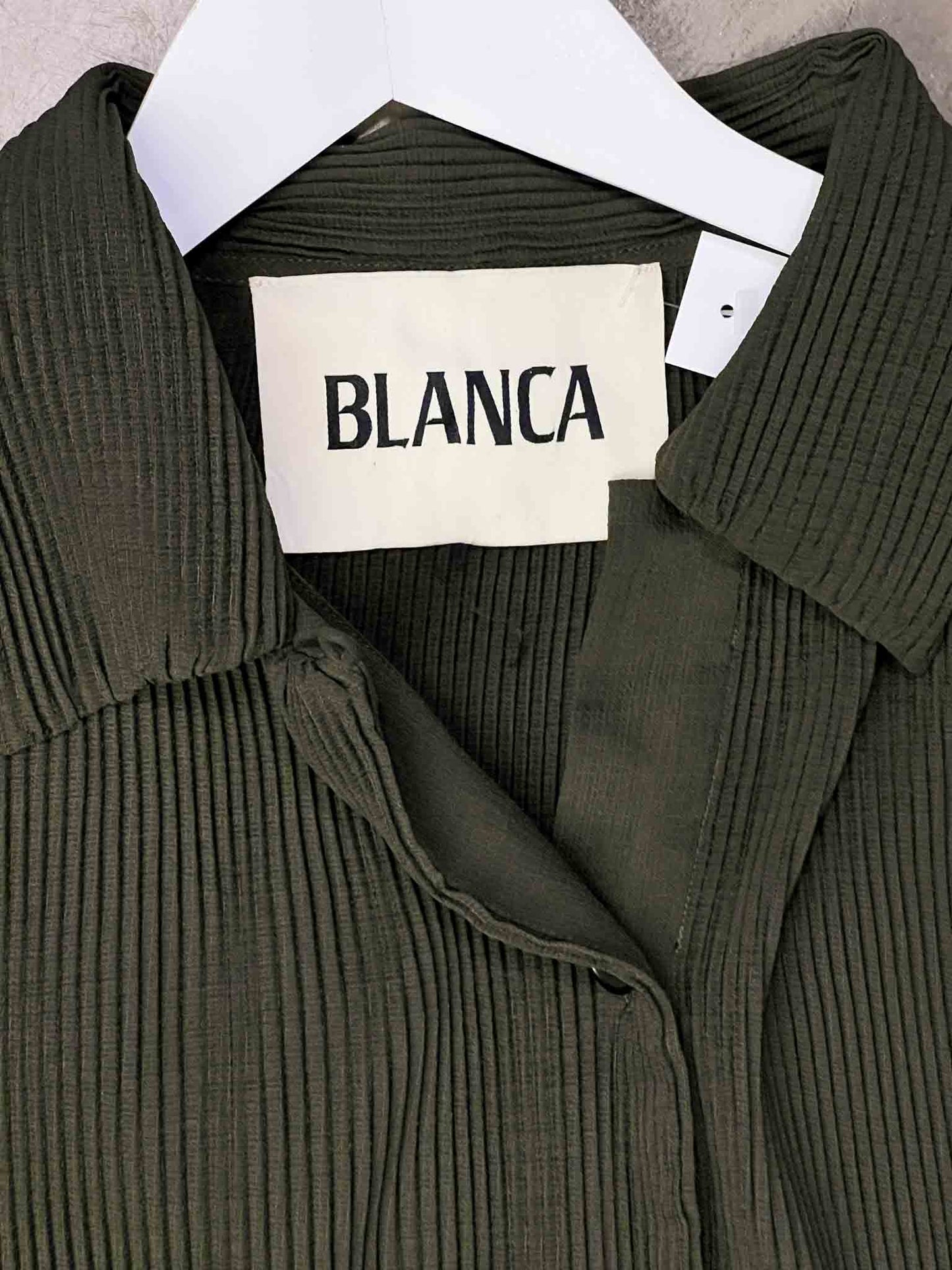 Size L | Blanca Forest Green Pleated Polo Midi Dress