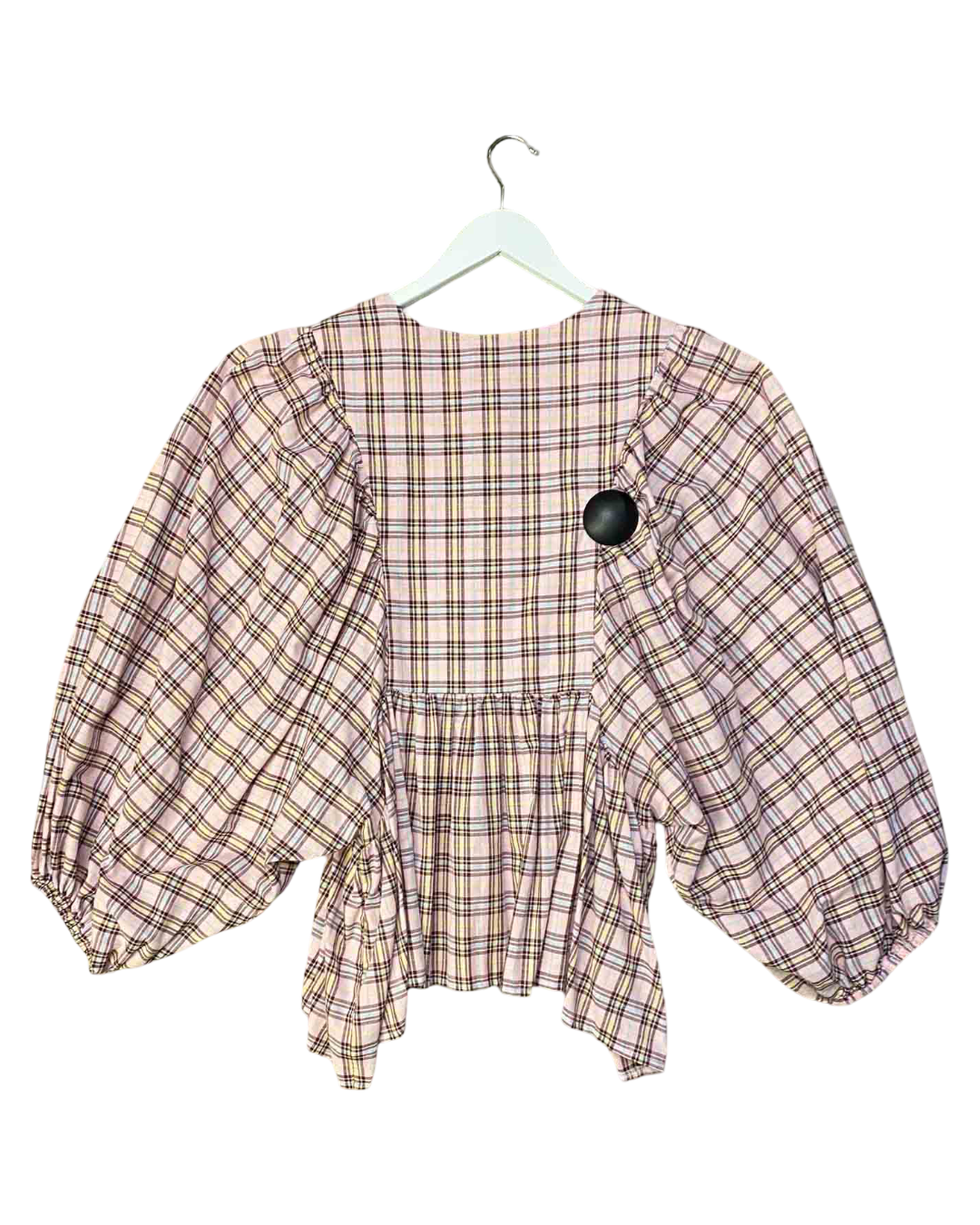 Size M | Obus Pink Plaid Blouse