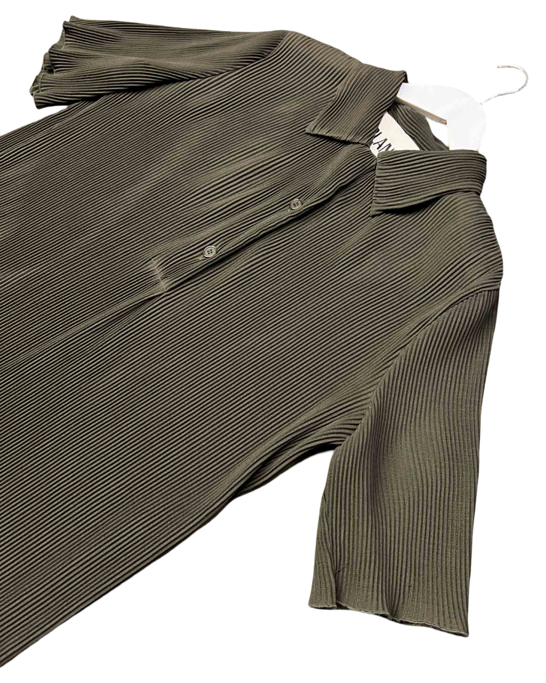 Size L | Blanca Forest Green Pleated Polo Midi Dress